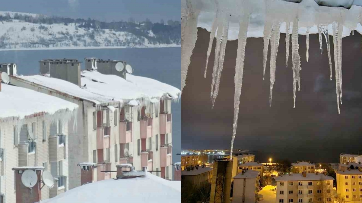 Sibirya soğukları Türkiye’yi sardı! Çatılardan buzlar sarktı, dışarı çıkanın nefesi bile dondu