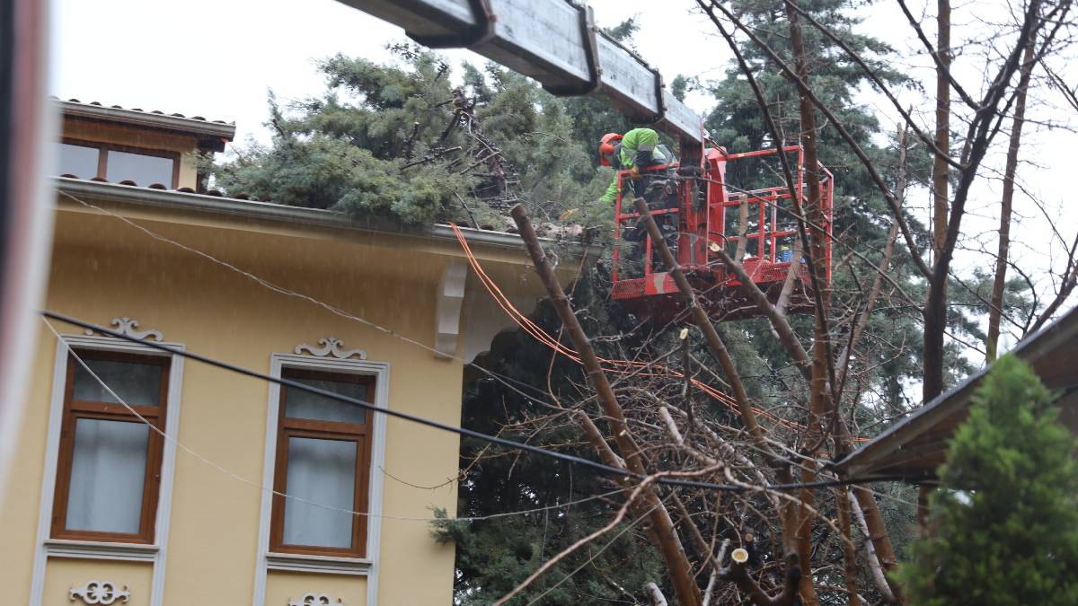 Büyükşehir ekipleri, şiddetli rüzgara karşı sahada
