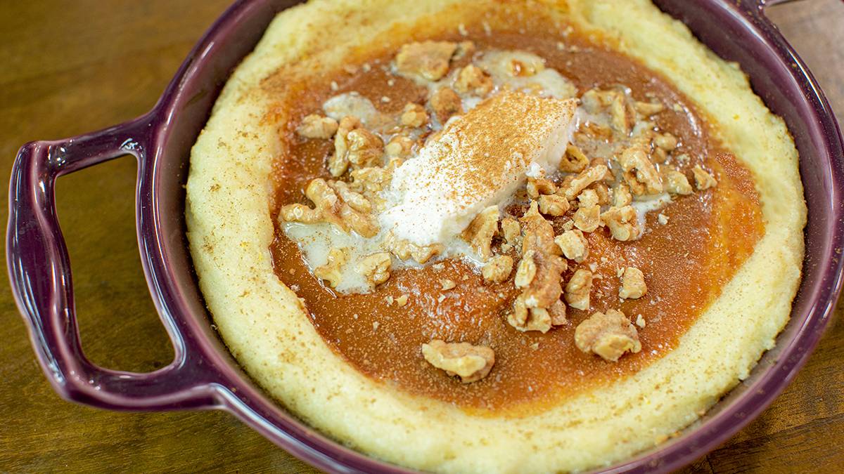 Geleneksel lezzete modern dokunuş: Fırında sütlü irmik helvası!