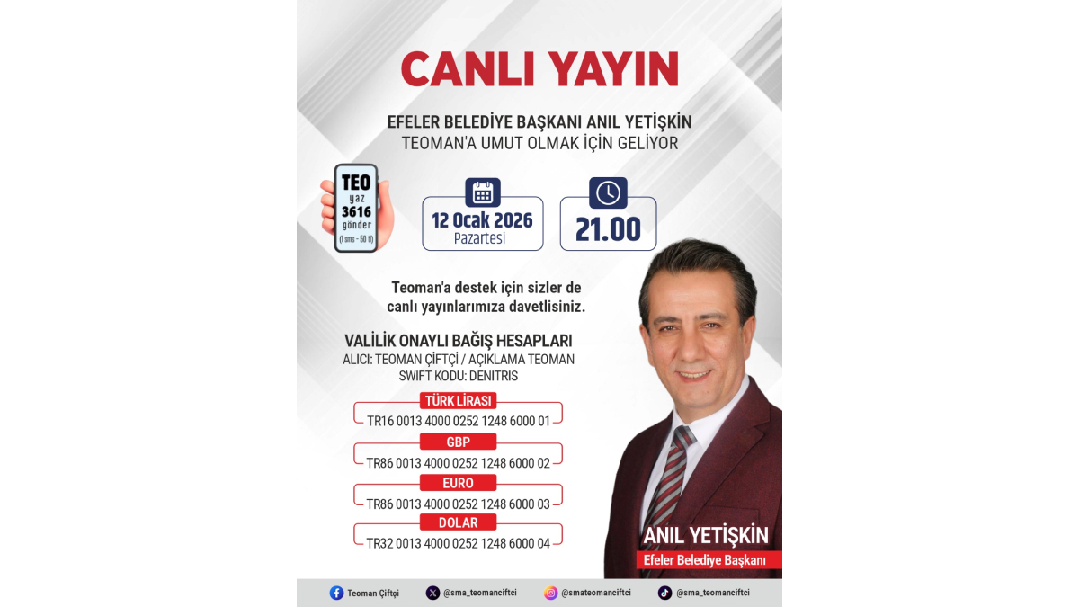 Başkan Yetişkin’den minik Teoman’a canlı yayın desteği