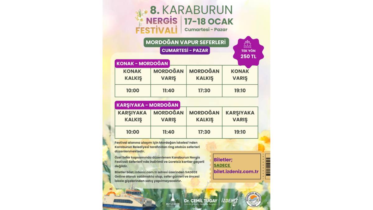 İZDENİZ’den Nergis Festivali’ne özel seferler