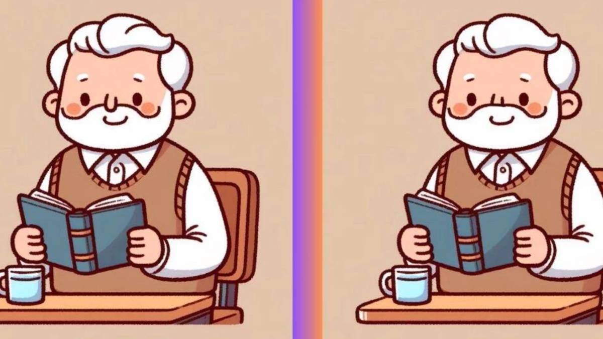 Sadece dahiler 14 saniyede görüyor! Kahve keyfi yapan adam resmindeki 3 gizli farkı bulabilir misin?