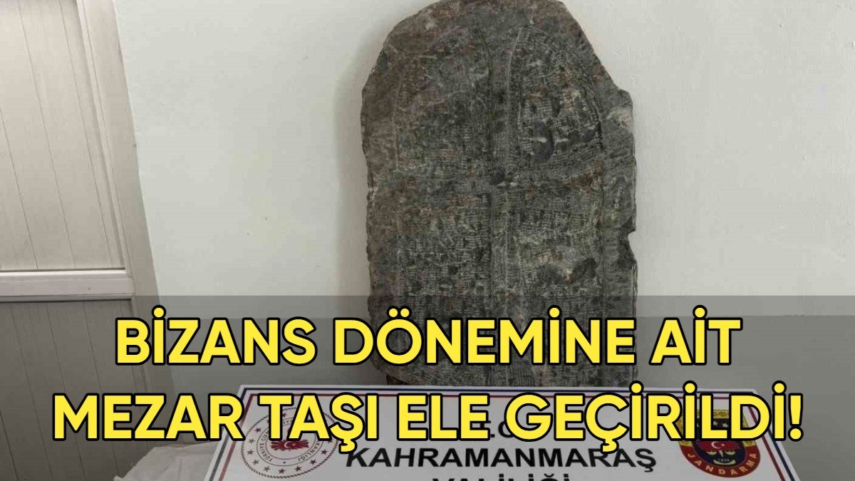 Kahramanmaraş’ta tarihi eser operasyonu: Bizans dönemine ait mezar taşı ele geçirildi