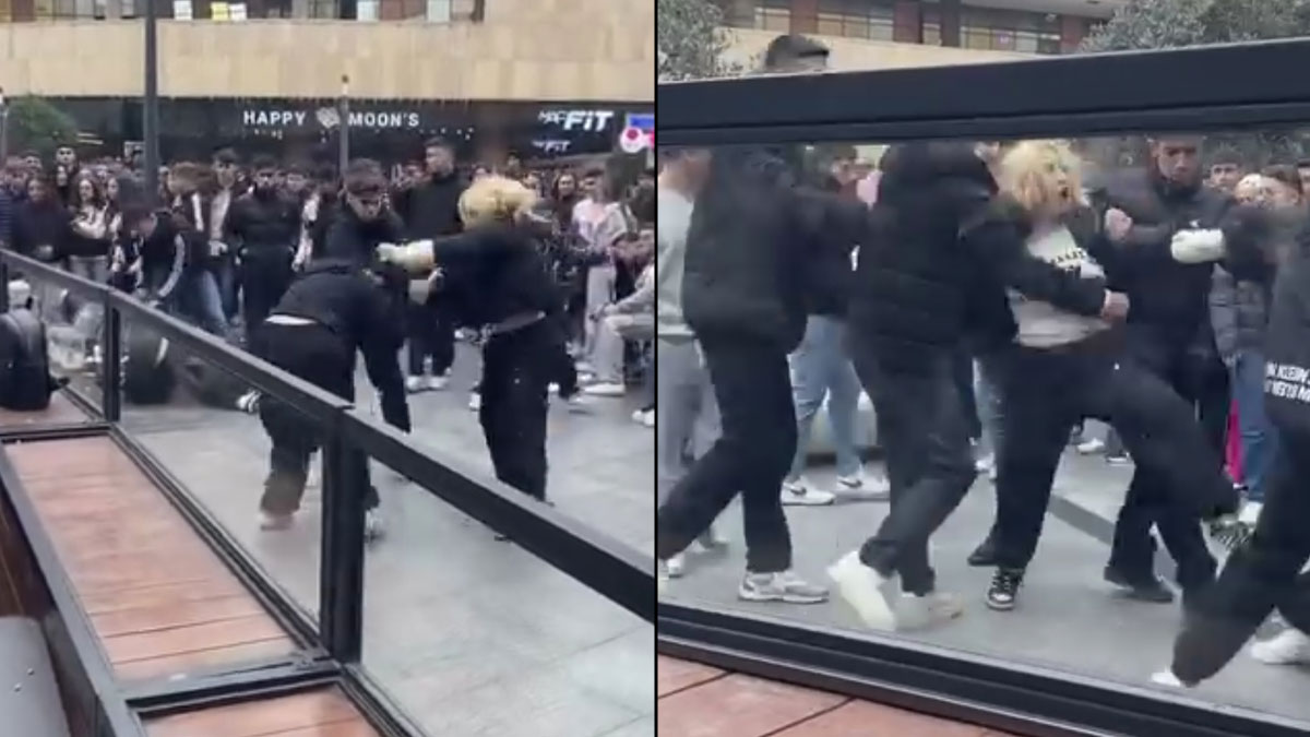 Maltepe'de AVM terası boks ringine döndü: Kadınların 'saç saça' kavgası kamerada