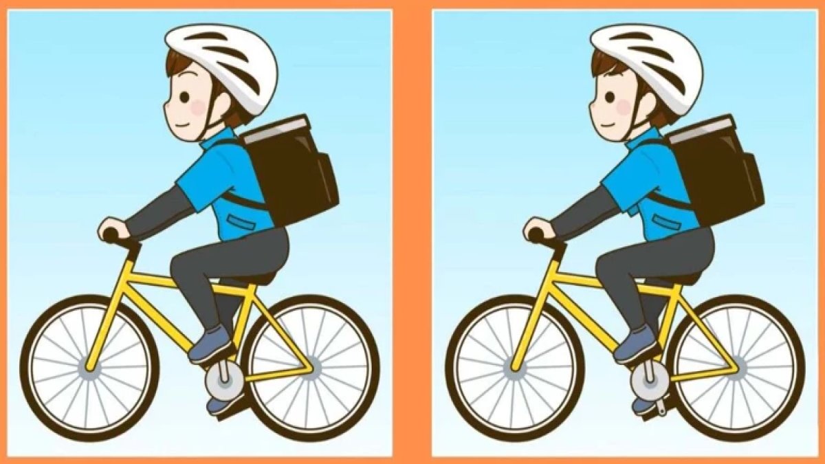 Sadece yüksek IQ’lular 12 saniyede görebiliyor! Bisikletli kurye bulmacasında 3 farkı bulabilir misiniz?