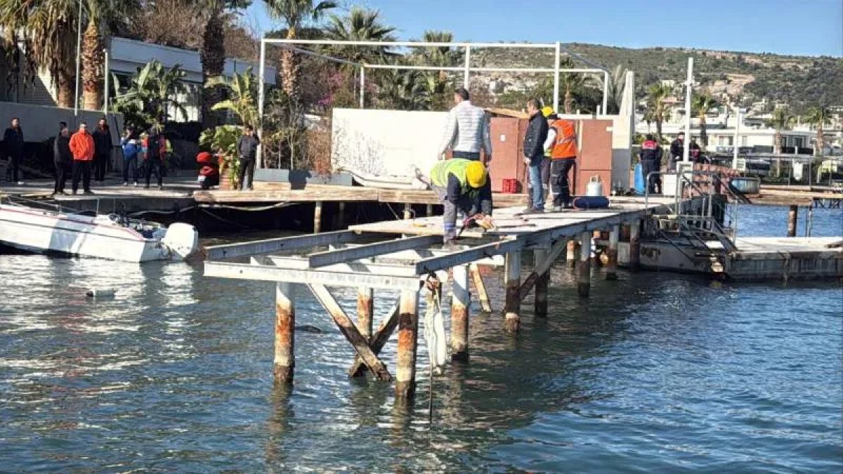 Bodrum'da 100 teknenin bağlı olduğu kaçak liman ve iskeleler yıkıldı