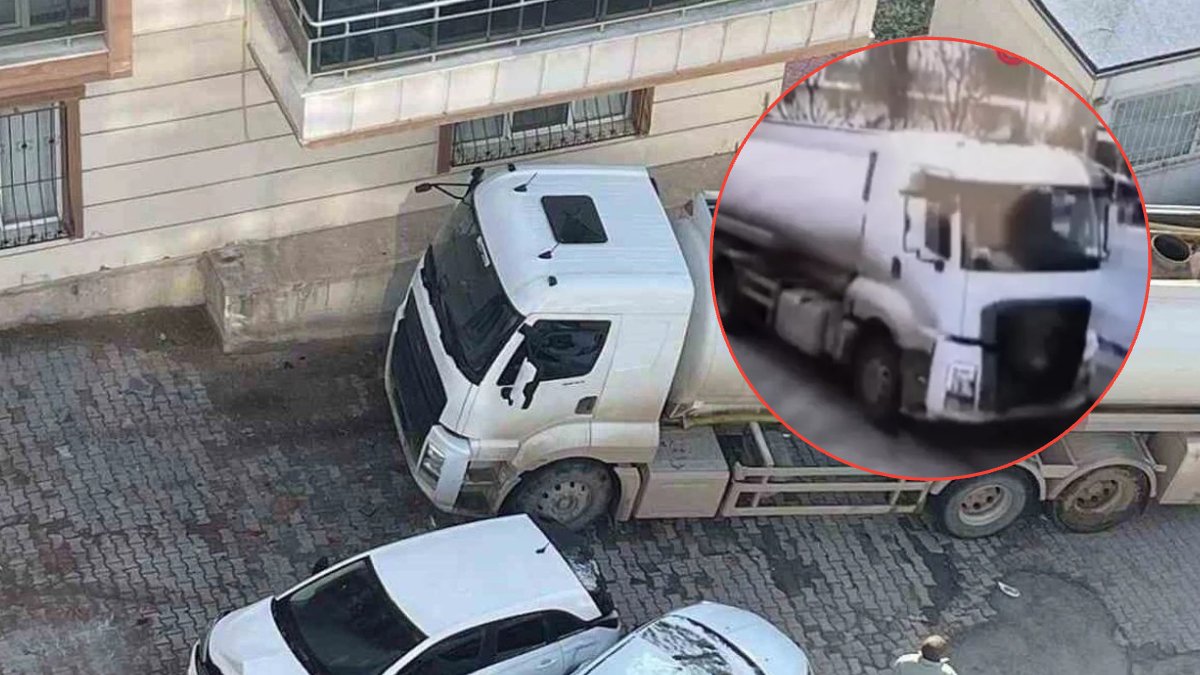 Freni boşalan akaryakıt tankeri araçları biçti! 8 araç hurdaya döndü: O anlar kamerada