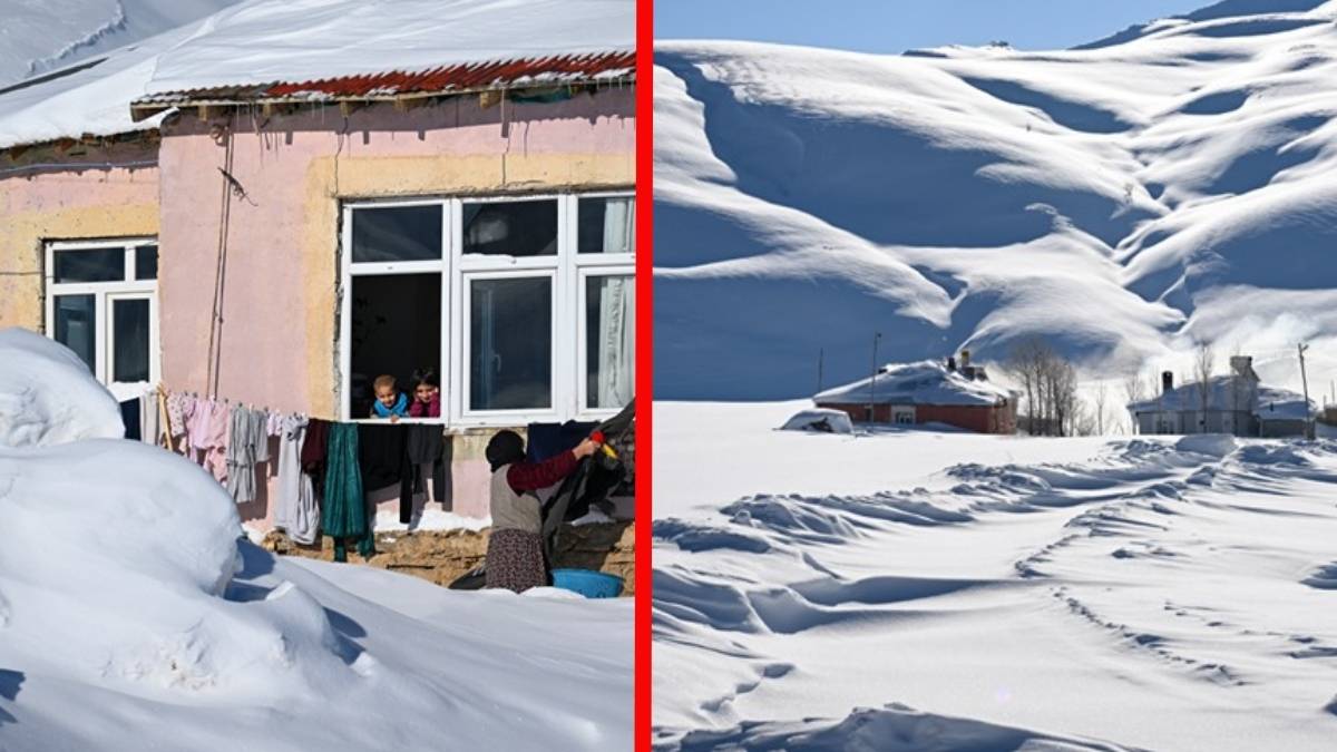 2003’ten beri böylesi görülmedi! Kar kalınlığı 2 metreyi buldu: Evden çıkmak için tünel açıyorlar