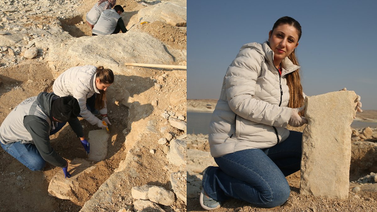 Adıyaman’da Göbeklitepe benzeri keşif: Sular çekilince "T" biçimli taşlar ortaya çıktı!