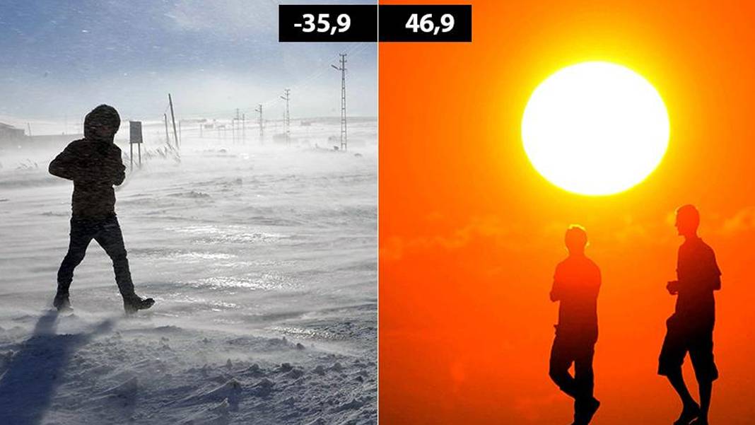 Sıcaklık farkı 85 dereceyi aştı