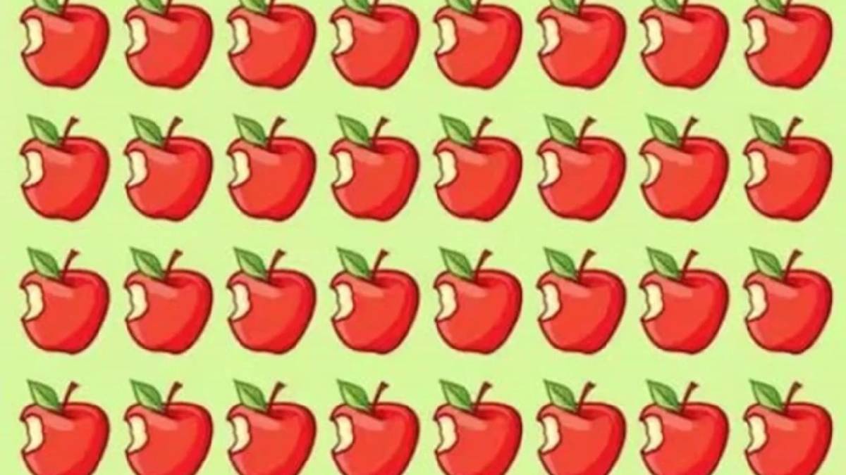 Gözlerine güvenenler buraya: Sayfa dolusu elma arasındaki o "farklı" detayı 6 saniyede görebilecek misiniz?