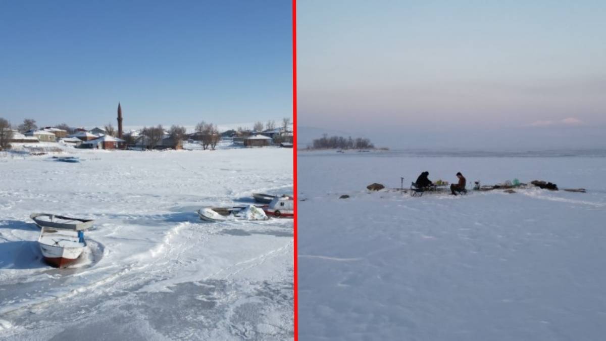 Dondurucu soğuklar etkisini artırdı, tüm göller buz tuttu! Ortaya hayran bırakan manzaralar çıktı