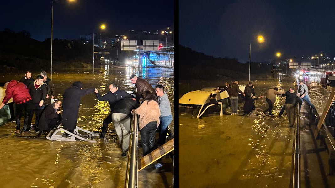 Minibüste can pazarı: İçindeki 20 yolcuyla suya gömüldü