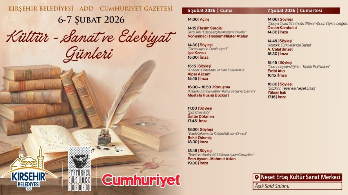 Kırşehir’de Kültür-Sanat ve Edebiyat Günleri 6 Şubat’ta başlıyor