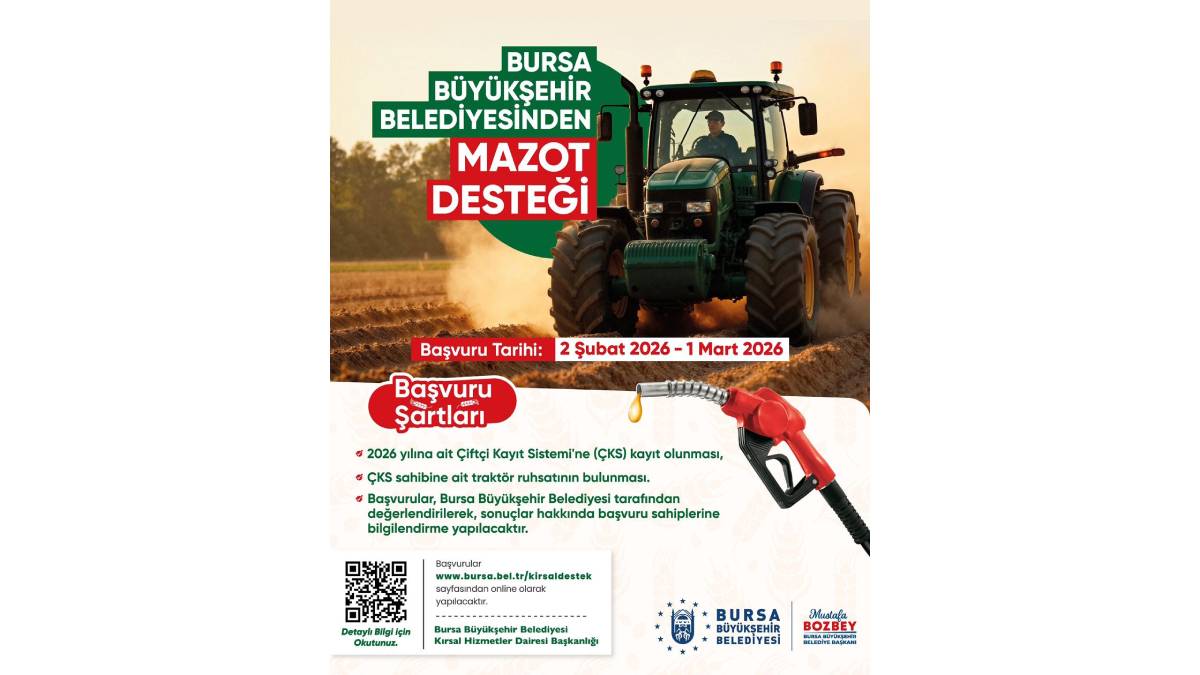 Üreten Bursa’ya Büyükşehir’den tam destek: Yüzde 100 hibeli mazot desteğine başvurular başadı