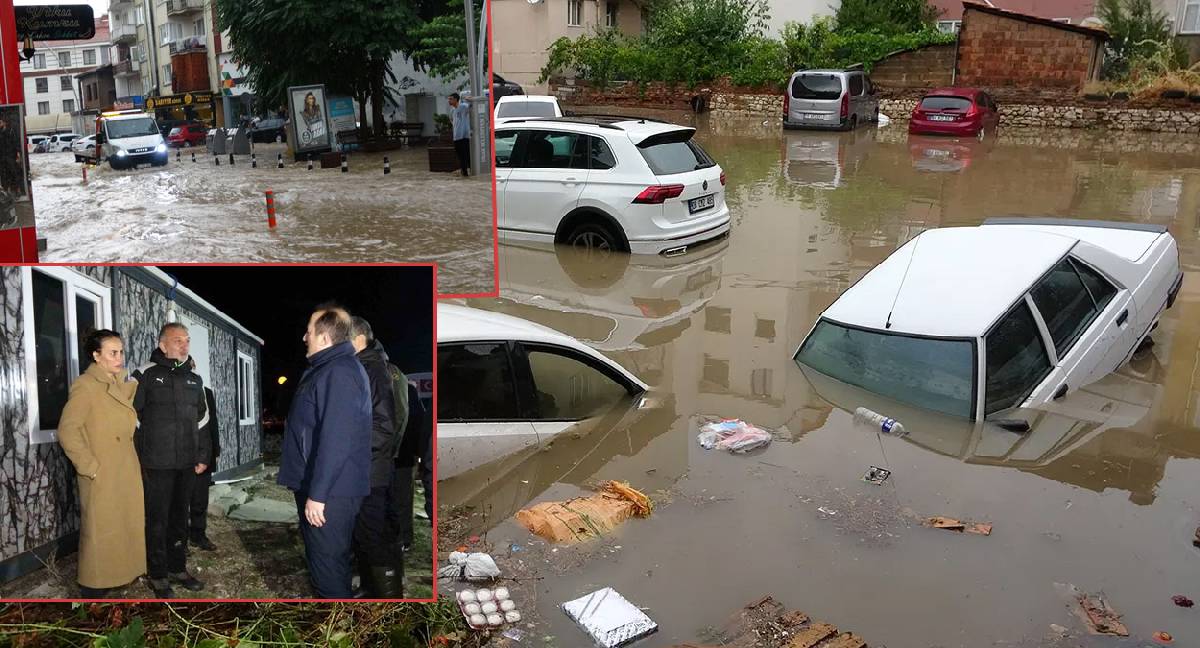 Uşak'ta sel felaketi: 35 iş yerini su bastı