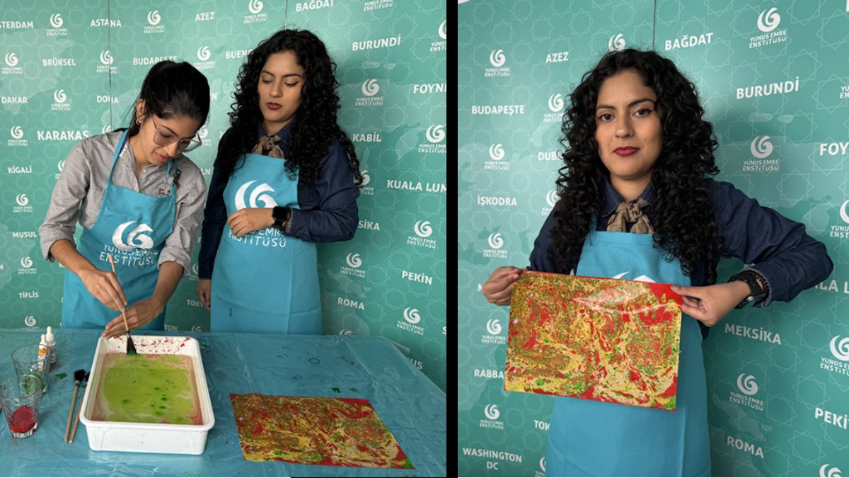 Kıtaların ötesinde "büyülü sanat" rüzgarı: Venezuelalı Paola Victoria Türk ebrusunu Caracas'a taşıdı