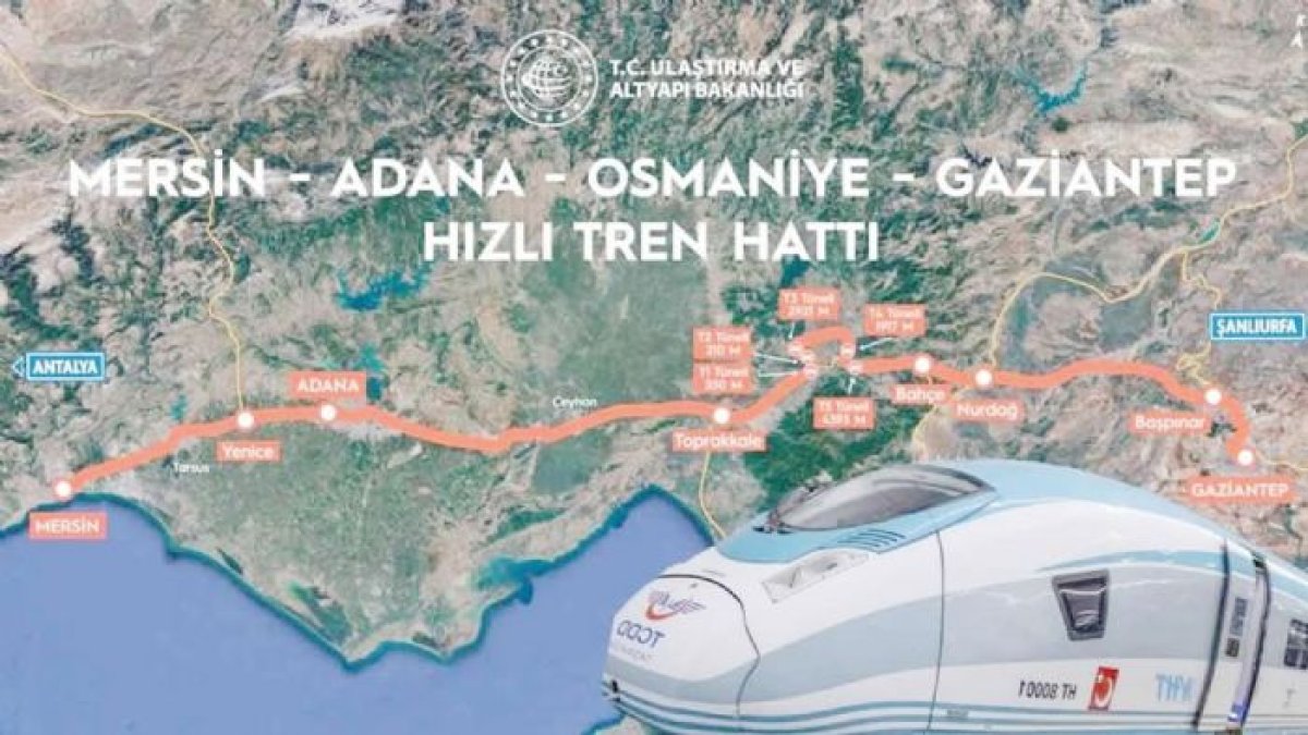 Mersin-Gaziantep seyahat süresi 2 saate düşüyor: Bakan Uraloğlu yeni tren hattı için tarih verdi