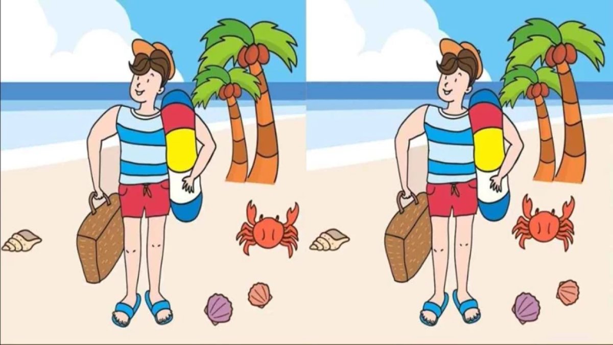 Gözlerinize ne kadar güveniyorsunuz? Plaj resmindeki 3 gizli farkı 12 saniyede bulabilir misiniz?