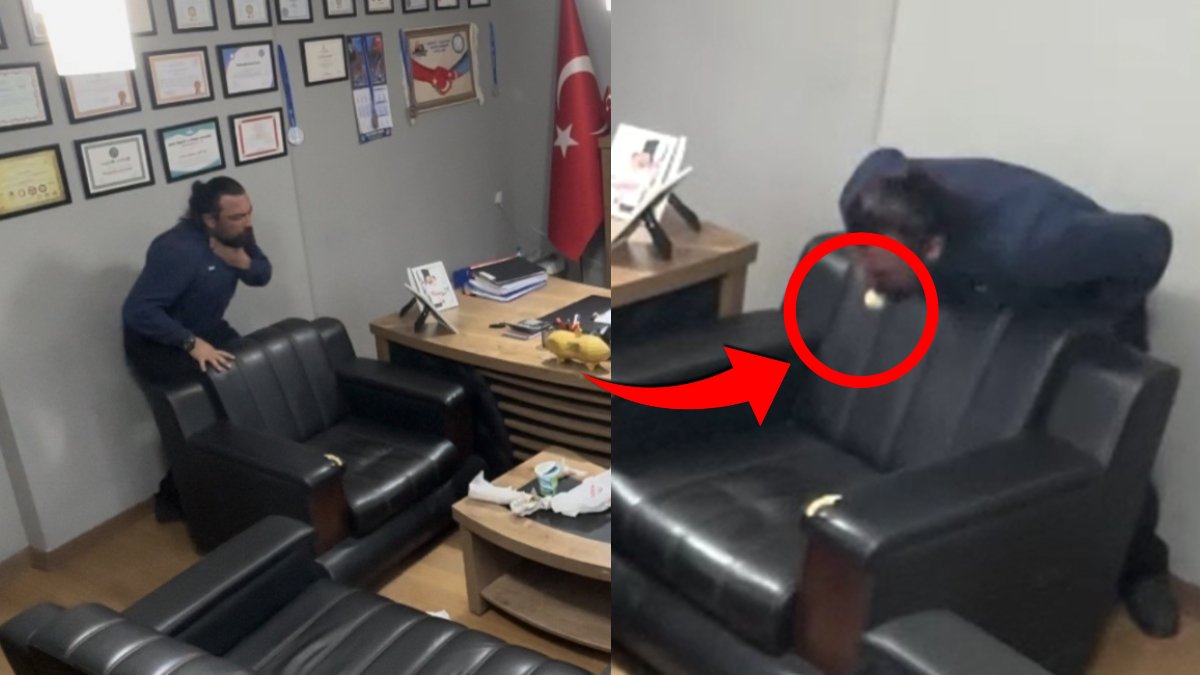 Mucize kurtuluş kamerada: Boğazına yemek kaçan sağlıkçı kendi hayatını kurtardı