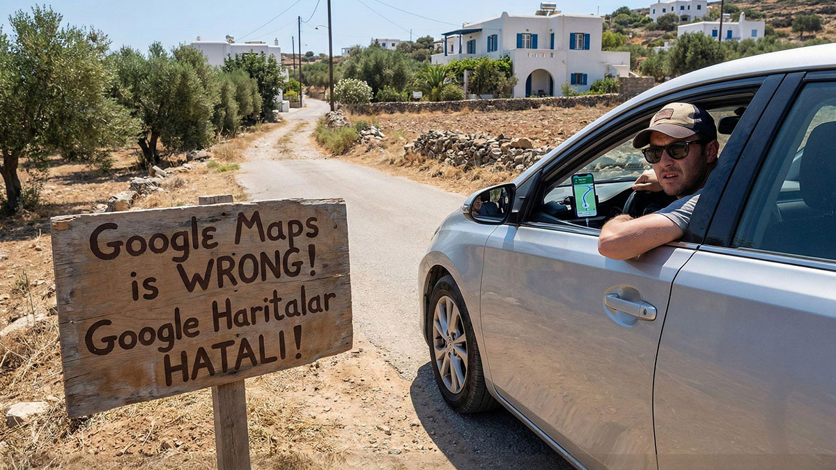 Haritaya inanan yolda kaldı, köylüye soran buldu!