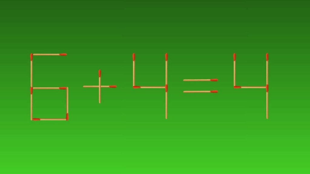 15 saniye içinde 1 kibrit taşı hareket ettirerek 6+4=4 denklemini düzeltebilir misiniz?