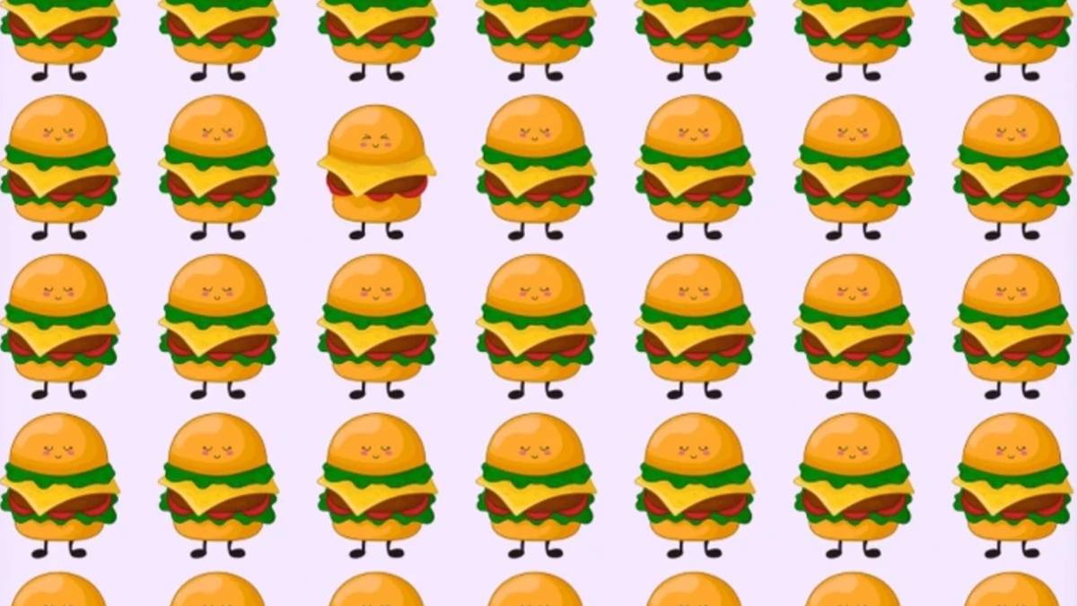 Sadece dahiler 6 saniyede görüyor! Bu hamburger denizindeki farklı hamburgeri bulabilir misin?