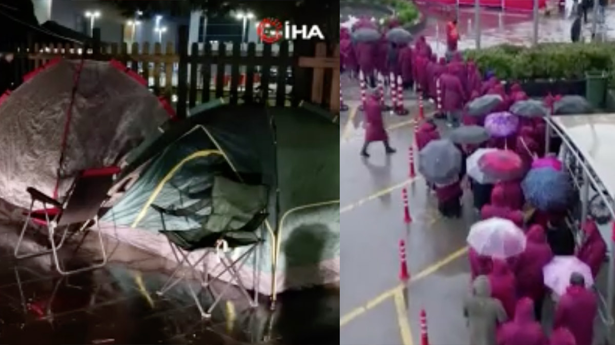 Açılış öncesi AVM önünde uzun kuyruk: Bin liralık hediye çeki için çadır kurup sabahladılar