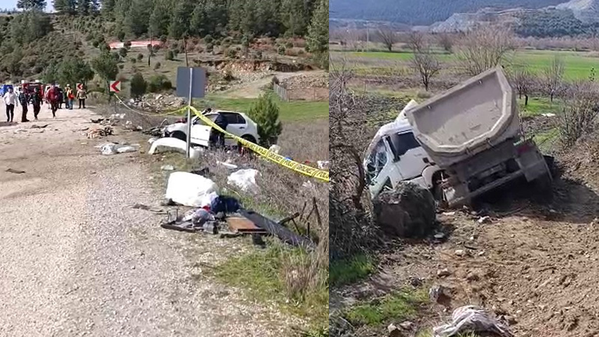 Bursa'da feci kaza! Otomobil hafriyat kamyonuyla çarpıştı: 1 ölü, 1 yaralı