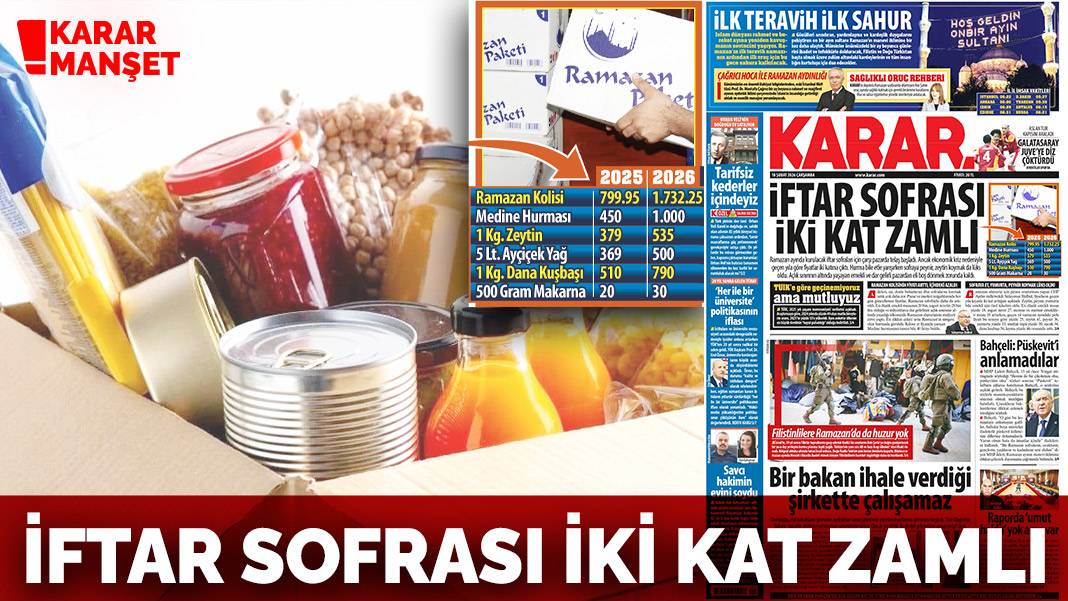 İftar sofrası iki kat zamlı