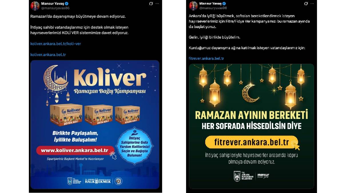 Ankara'da dayanışma ağı yeniden kuruldu:  “Fitre/fidye Ver”, “Koli Ver” ve “ Su Ver” kampanyaları başladı!