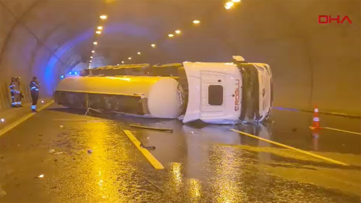 Çatalca'da tünelde tanker kazası: Çok sayıda ekip sevk edildi