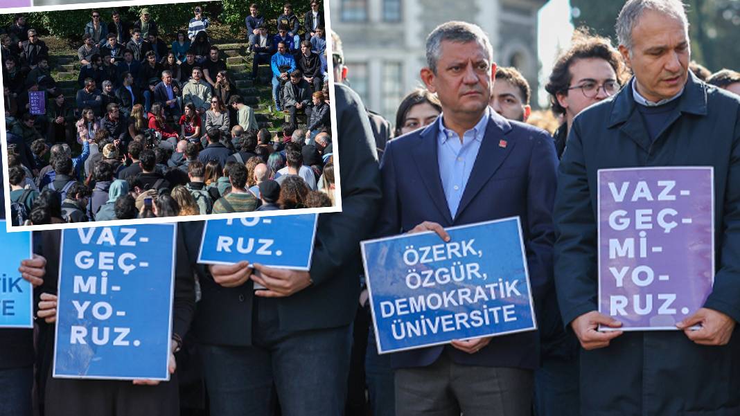 Özgür Özel, dayanışma için Boğaziçi'nde: Rektörlüğe sırtını döndü