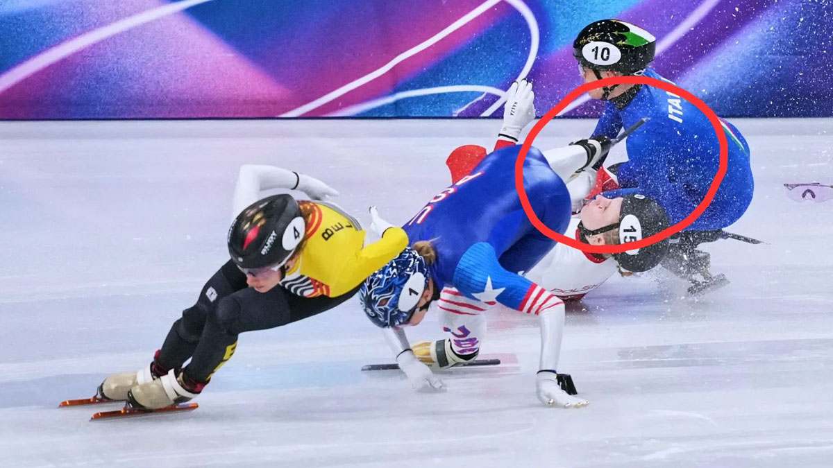 Olimpiyat oyunlarında korkunç kaza: Paten bıçağı gözüne çarptı