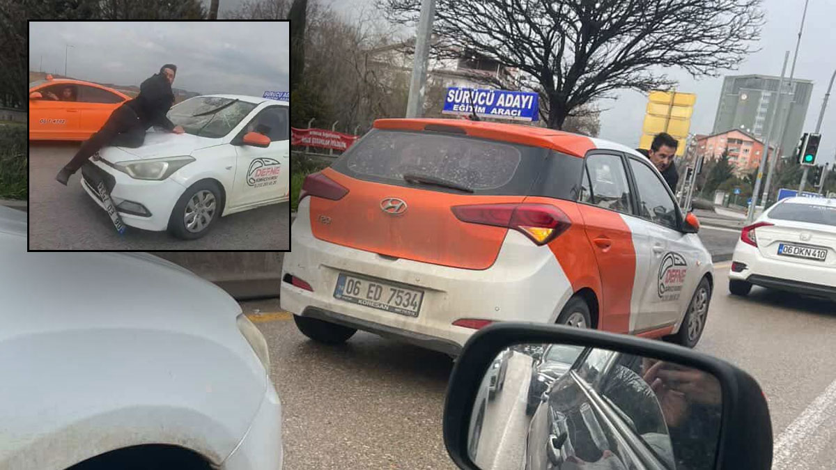 Sürücü kursu eğitmeni trafikte dehşet yarattı: Tartıştığı kişiyi kaput üzerinde 20 kilometre sürükledi