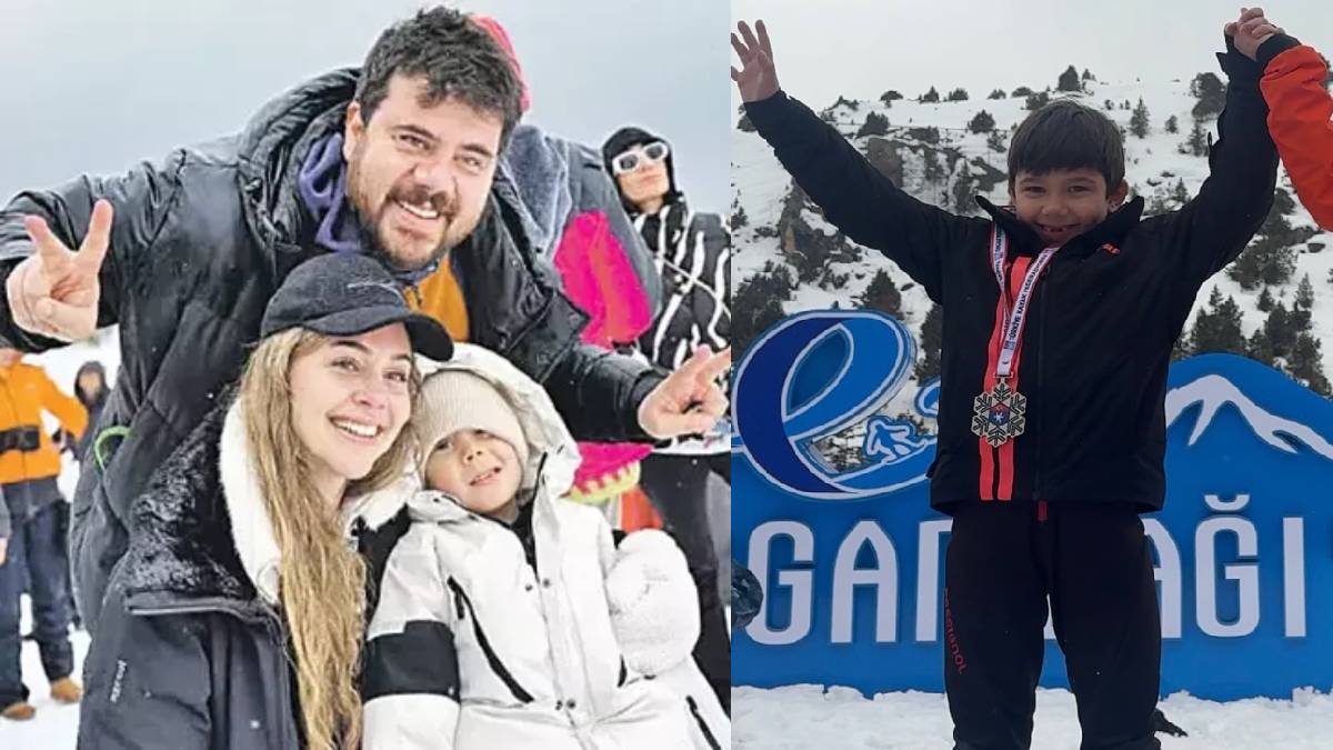 Düştü kalktı ama ikinci oldu! Berfu Yenenler’in 6.5 yaşındaki oğlu lisanslı kayakçı oldu