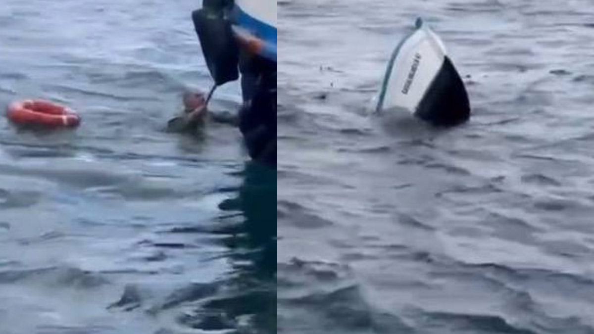 Karaköy'de yolcu vapuru tekneye çarptı, balıkçı ölümden döndü: O anlar kamerada