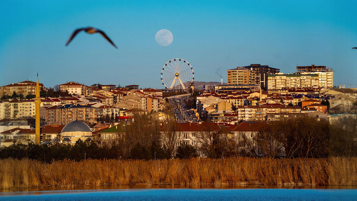 Gölbaşı sakinleri romantik gün batımının tadını doyasıya çıkardı