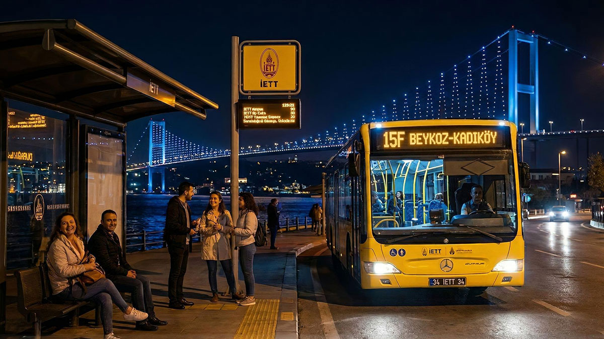 İstanbul'un iki yakasında gece kesintisiz çalışan 13 otobüs hattı