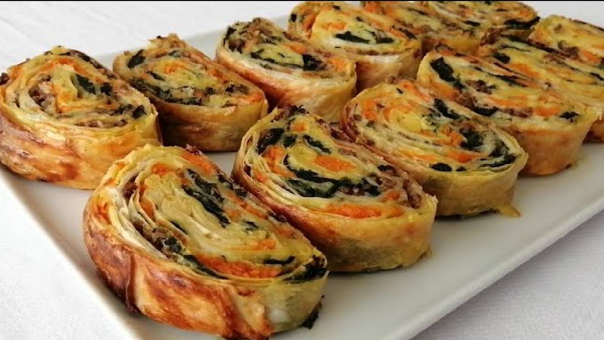Sofraların yıldızı: Çıtır çıtır pastırmalı ve kaşarlı rulo börek