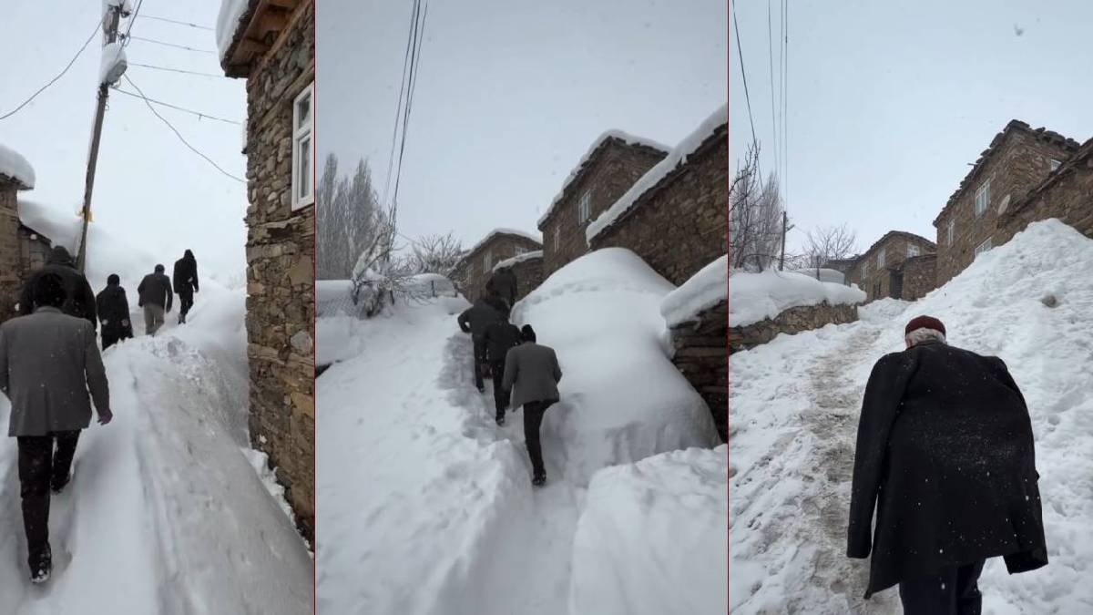 Kar evlerin boyunu aşıyor: Tüneller kazılarak hayata devam ediliyor
