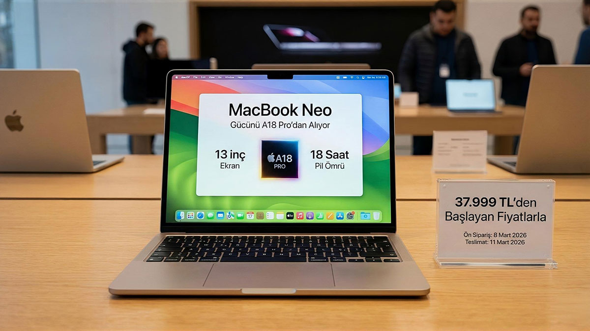 Pili 18 saat giden uygun fiyatlı MacBook Neo, 38 bin TL'den satışta