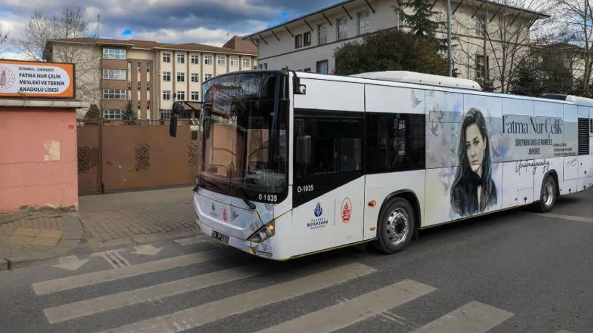 Öldürülen öğretmen Fatma Nur Çelik’in adı otobüs ve durağa verildi