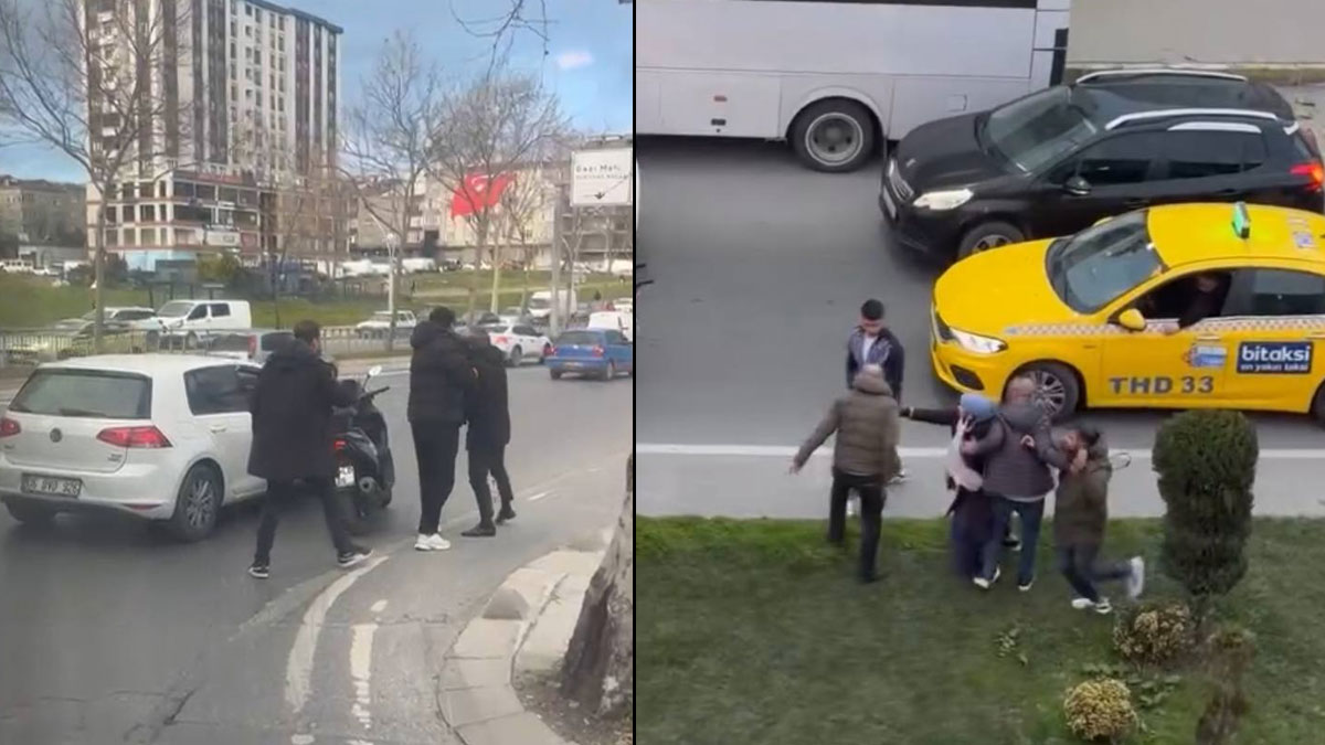 Sultangazi’de trafikte iki ayrı kavga kamerada: Kemer ve yumruklar konuştu