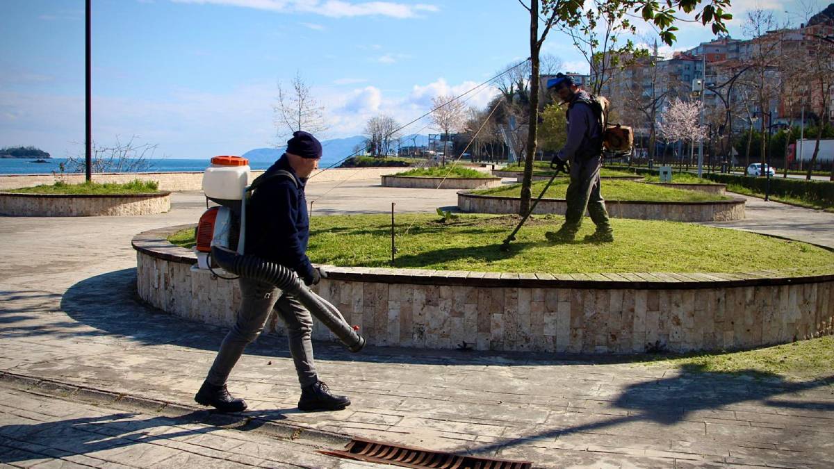 Giresun'da yeşil alanlarda bakım çalışmaları sürüyor