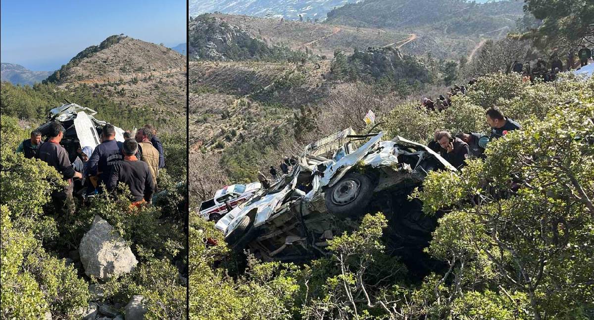Mersin'de işçileri taşıyan minibüs şarampole yuvarlandı: 3 işçi öldü, 11 kişi yaralı