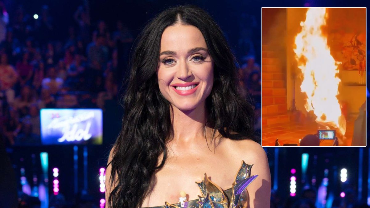 Katy Perry klip çekiminde alevlerin ortasında kaldı
