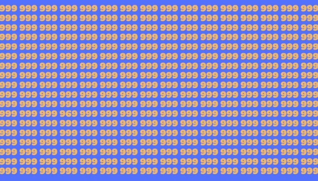 Dedektif bakışınızı test edin: 999 rakamının arasında gizlenmiş 969'u 20 saniyede bulabilecek misiniz?