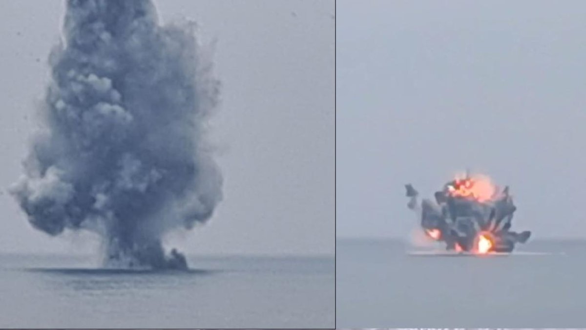 Ordu açıklarında dev patlama: Herkes füze düştü sandı