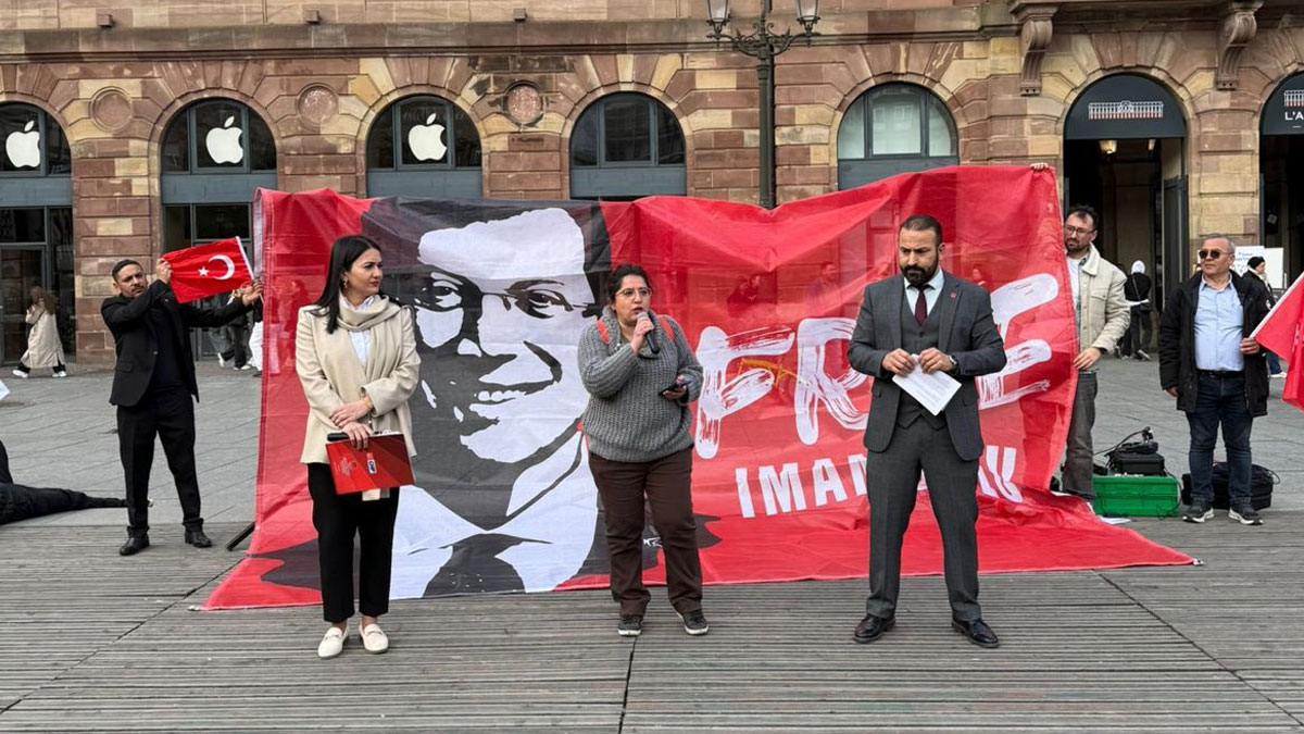 Strasbourg’da İmamoğlu’nun tutukluluğunun birinci yılında protesto: Adalet yoksa demokrasi yok
